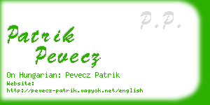 patrik pevecz business card